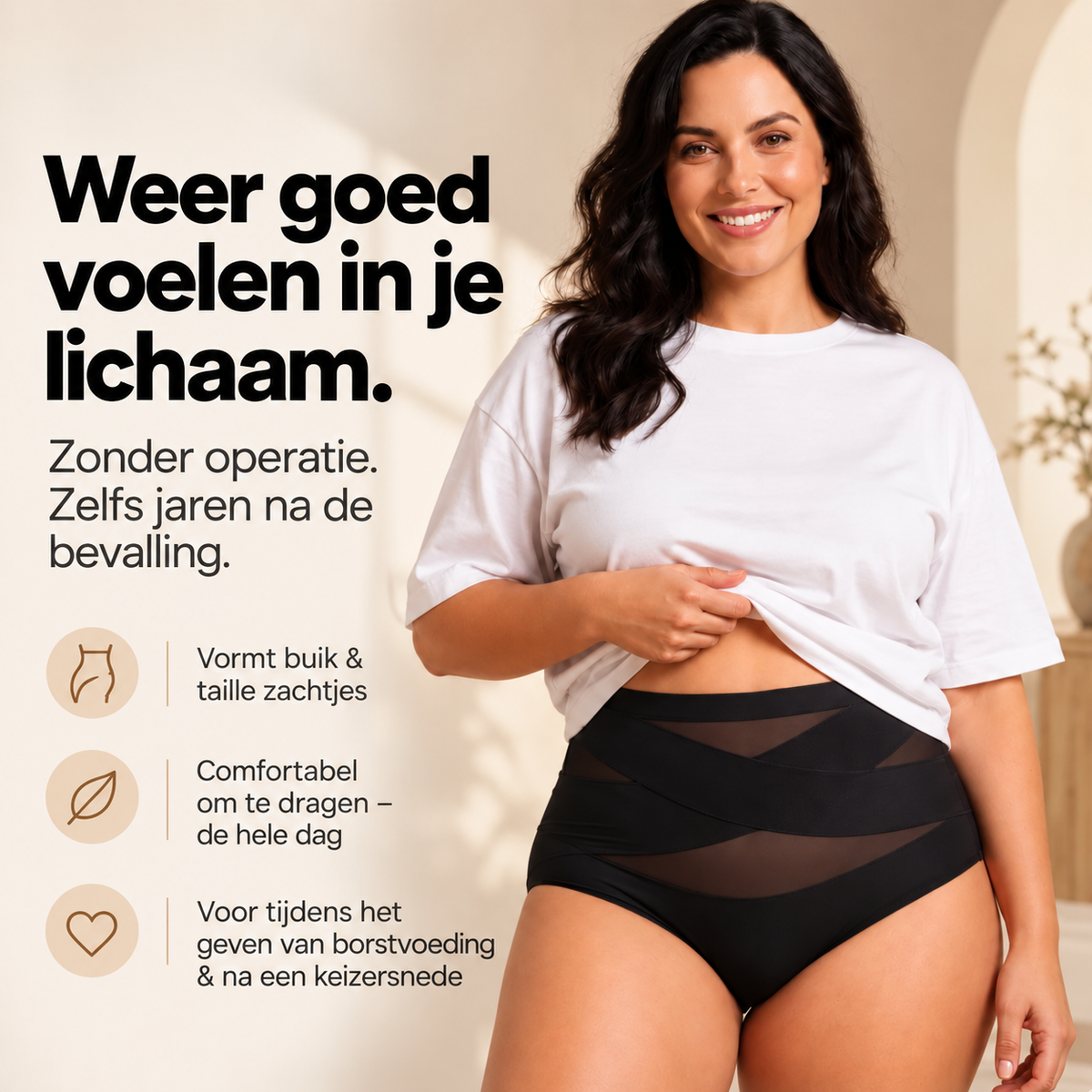 Postpartum corrigerende slip – 360°-compressie